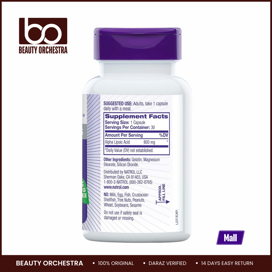 Picture of Natrol Alpha Lipoic Acid 600 mg - 30 Tablets