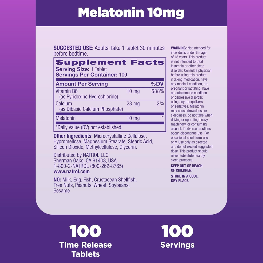 Picture of Natrol Melatonin 10mg (Advanced Sleep, Time Release) - 100 Tablets