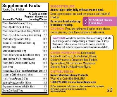 Picture of Nature Made Prenatal Multivitamin with Folic Acid 90 Tablets