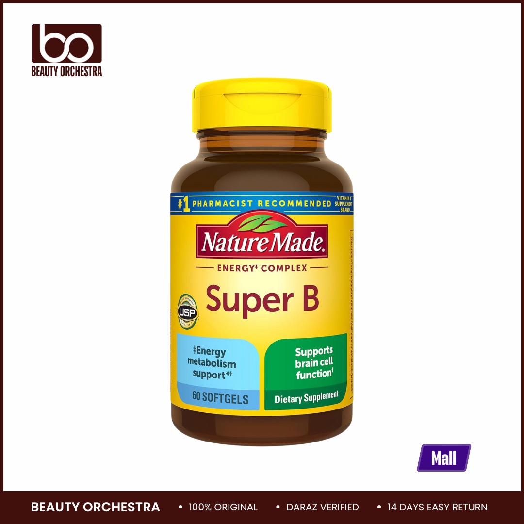 Picture of Nature Made Super B Energy Complex Dietary Supplement for Brain Cell Function Support 60 Softgels