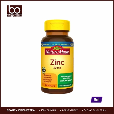 Picture of Nature Made Zinc Supplement 30 Mg per Tablet 100 Tablets in Each Bottle