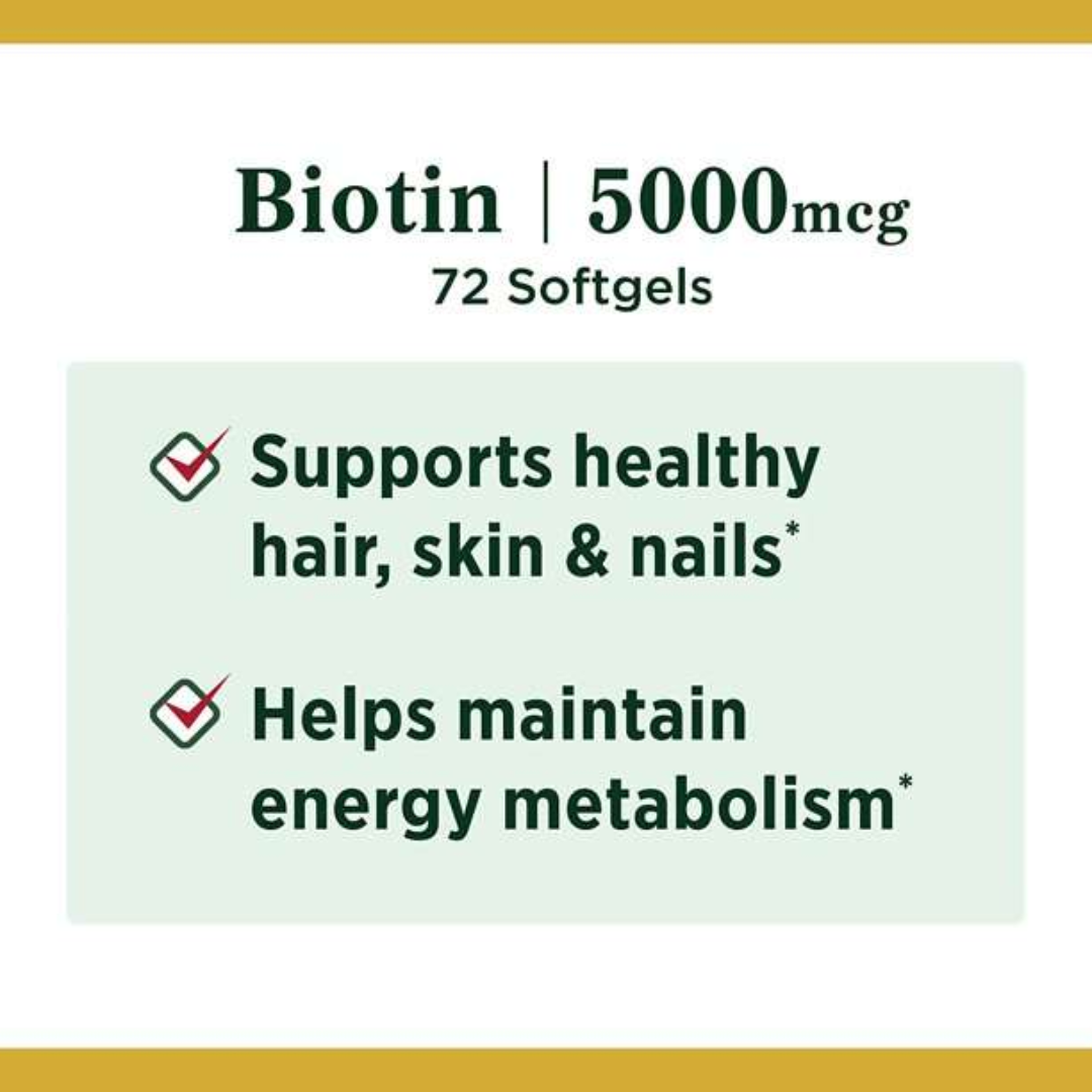 Picture of Nature’s Bounty Biotin 5000 mcg - 72 Softgels