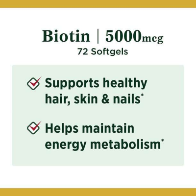 Picture of Nature’s Bounty Biotin 5000 mcg - 72 Softgels