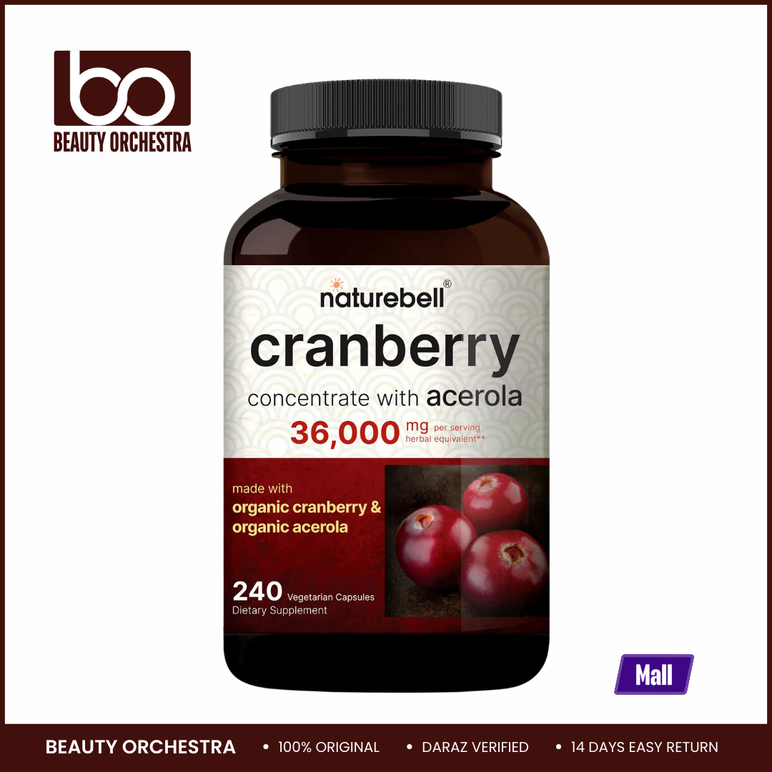 Picture of NatureBell Cranberry Pills 36,000mg With Acerola - 240 Veggie Capsules