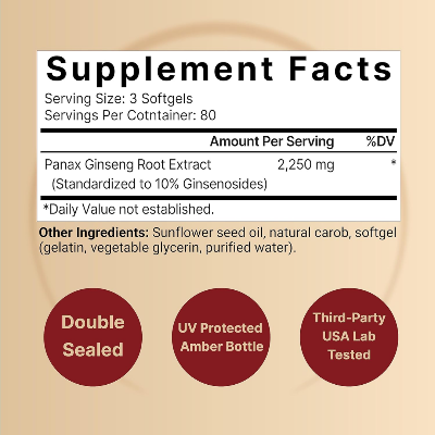 Picture of NatureBell Korean Red Panax Ginseng 2250mg - 240 Softgels