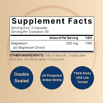 Picture of NatureBell Magnesium Citrate 500mg 240 Capsules