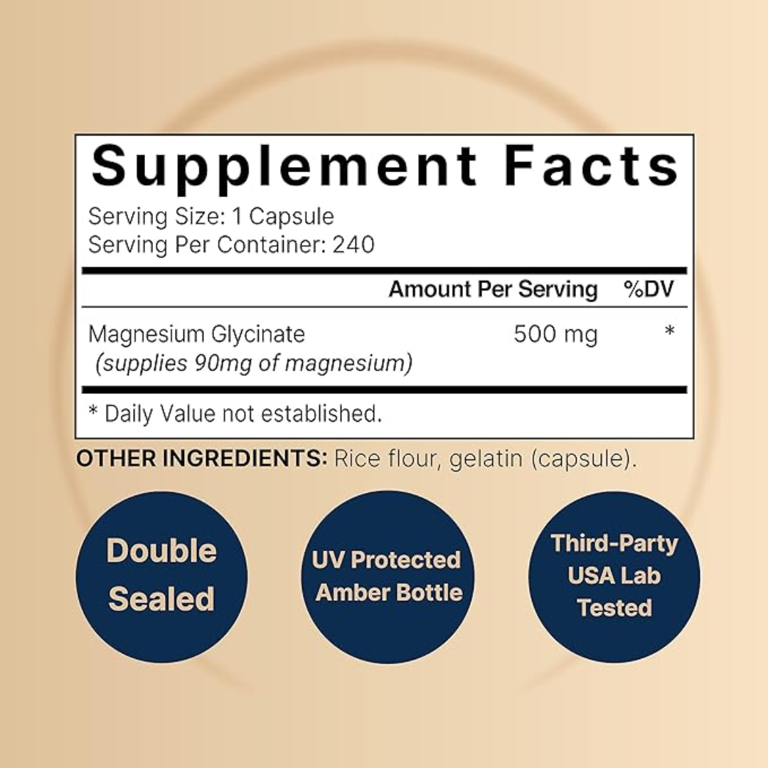 Picture of NatureBell Magnesium Glycinate 500mg - 240 Capsules