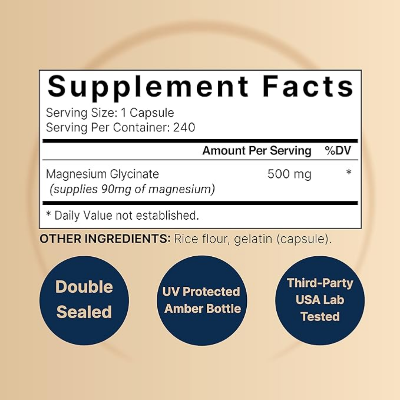 Picture of NatureBell Magnesium Glycinate 500mg - 240 Capsules