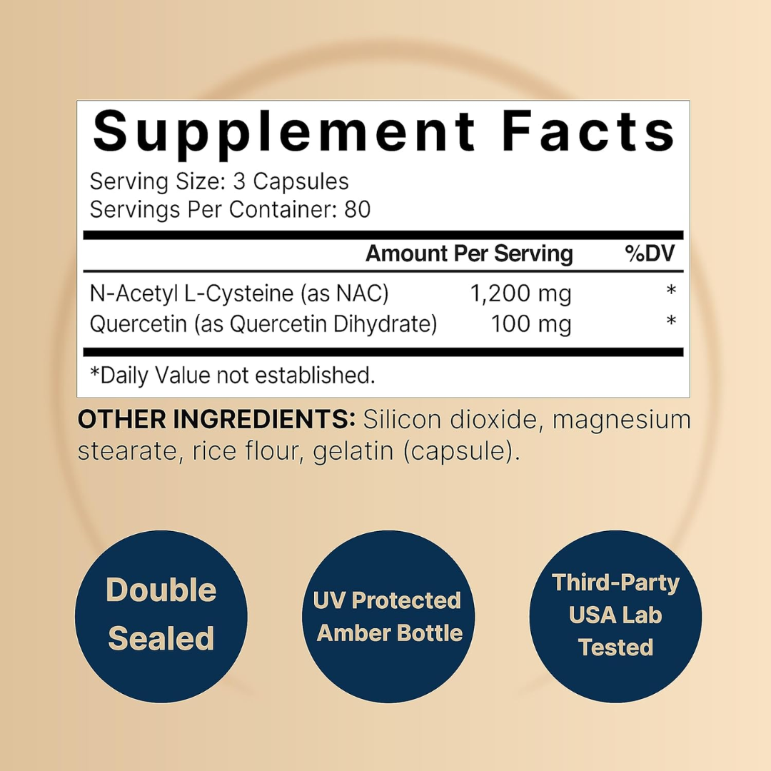Picture of NatureBell NAC Supplement (N-Acetyl Cysteine) With Quercetin 1200mg - 240 Capsules