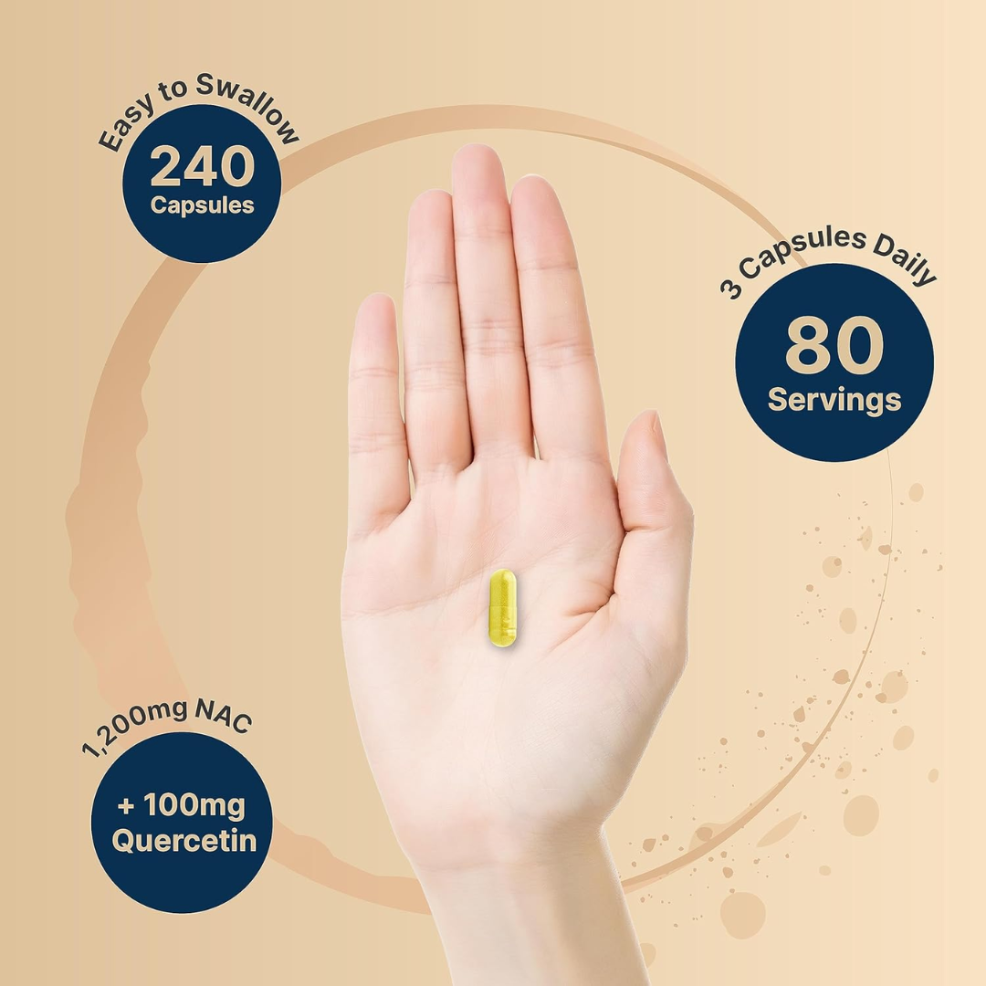 Picture of NatureBell NAC Supplement (N-Acetyl Cysteine) With Quercetin 1200mg - 240 Capsules