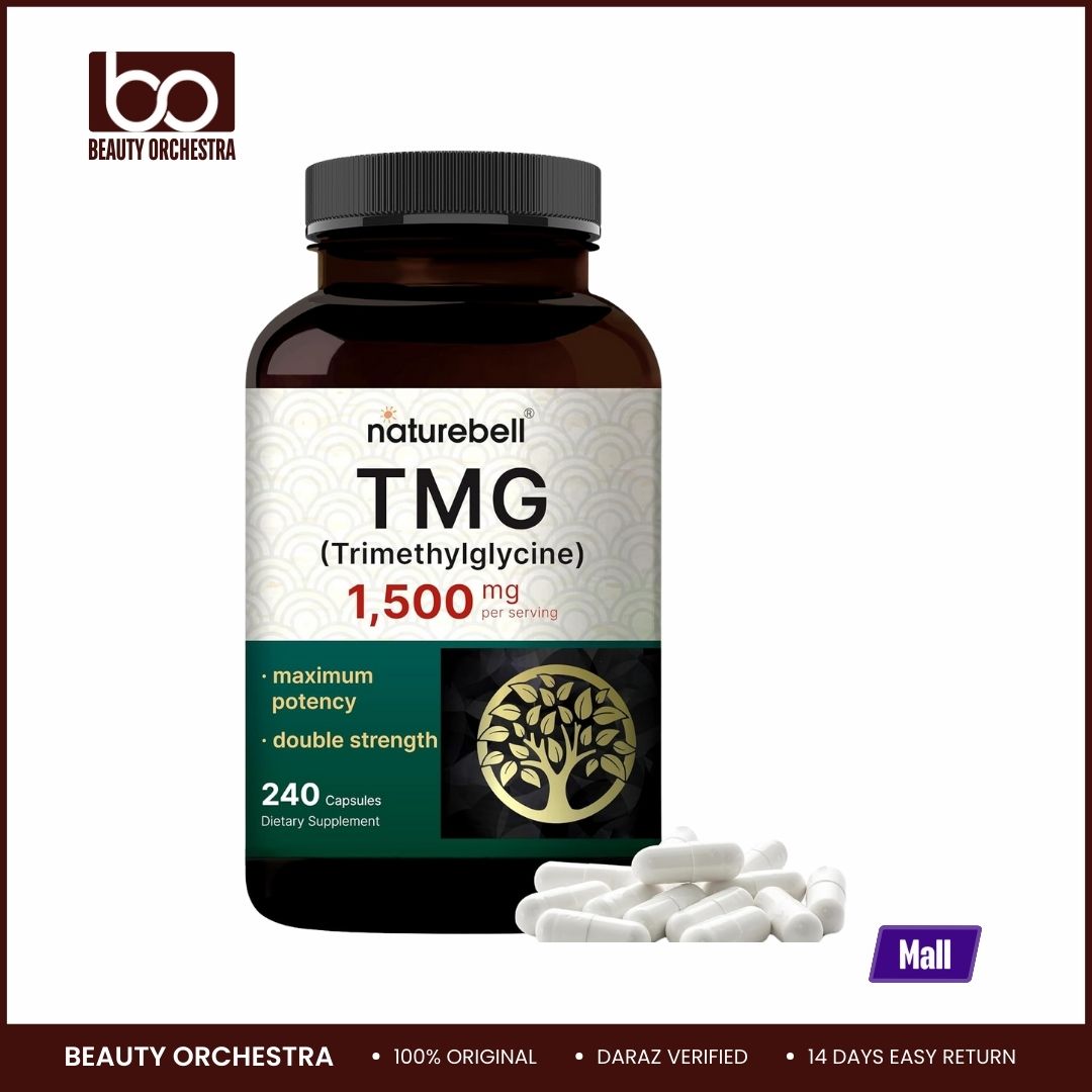 Picture of NatureBell TMG Supplements 1,500mg 240 Capsules | Max Strength Betaine Anhydrous Trimethyl glycine – Supports Healthy Homocysteine Balance Heart & Liver Health – Non-GMO, Gluten Free