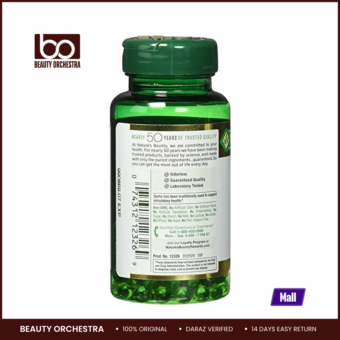 Picture of Nature's Bounty Garlic Extract 1000 mg - 100 Softgels