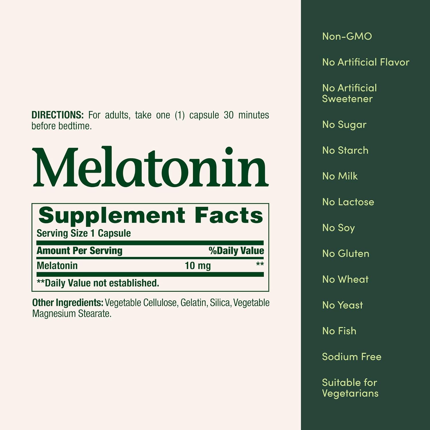 Picture of Nature's Bounty Melatonin 100% Drug-Free Sleep Aid Dietary Supplement 10 mg 60 Capsules