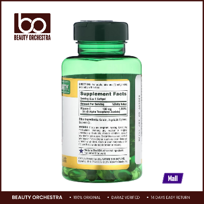 Picture of Nature's Bounty Vitamin E 180mg Pure dI-Alpha - 120 Softgels