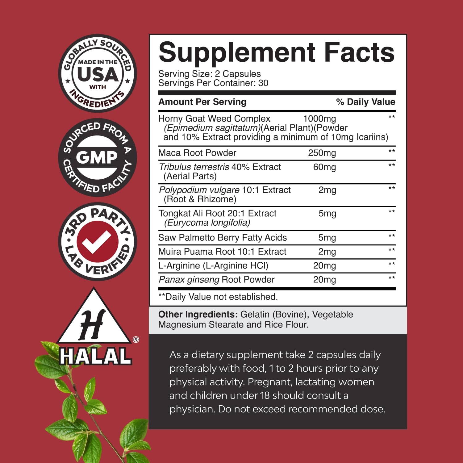 Picture of Natures Craft Horny Goat Weed for Men - 60 Capsules