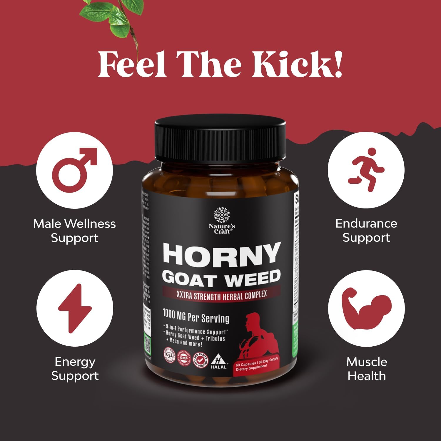 Picture of Natures Craft Horny Goat Weed for Men - 60 Capsules