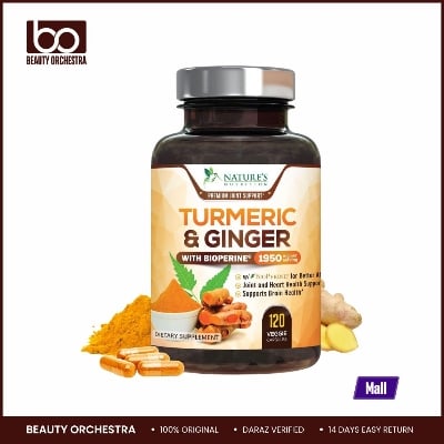 Picture of Nature's Nutrition Turmeric Curcumin Supplement 1950mg with Organic Turmeric & Ginger 95% Curcuminoids BioPerine Black Pepper - 120 Capsules