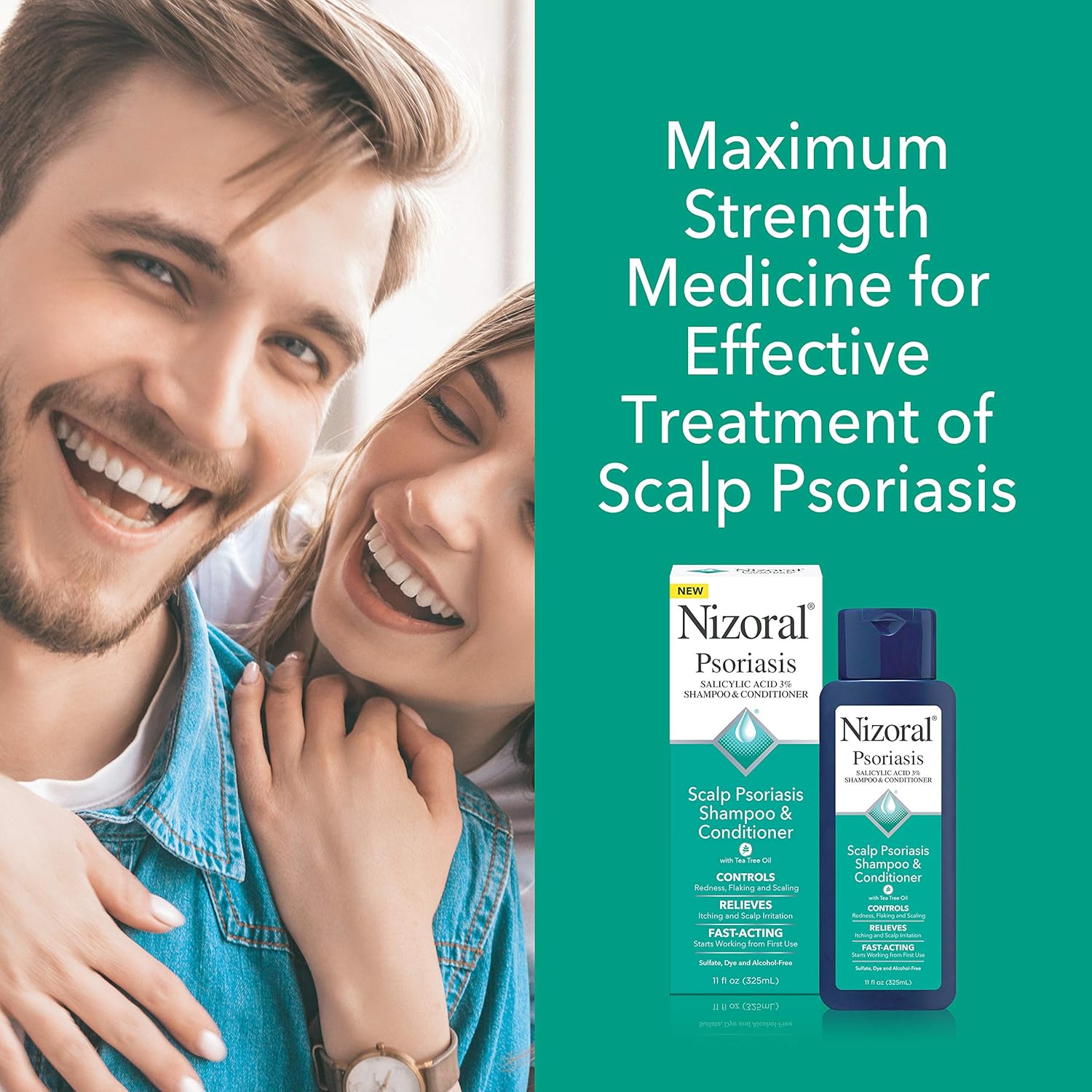 Picture of Nizoral Psoriasis Shampoo & Conditioner - Effective Scalp Psoriasis Treatment 11 Ounce - 325 ml