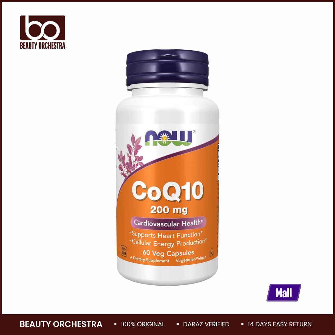 Picture of NOW CoQ10 (Coenzyme Q10) 200 mg Cardiovascular Health 60 Veg Capsules