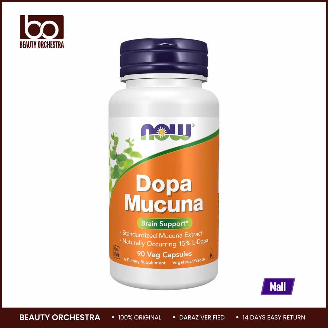 Picture of NOW DOPA Mucuna Standardized Mucuna Extract with Naturally Occurring 15% L-Dopa 90 Veg Capsules