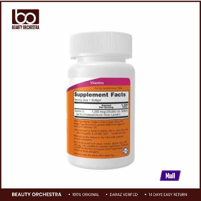 Picture of Now Foods Vitamin D-3 50,000 IU 12 Softgel