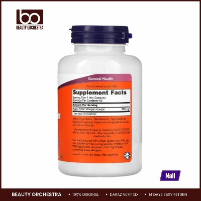 Picture of NOW Foods, Apple Cider Vinegar, 450 mg, 180 Veg Capsules