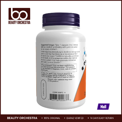 Picture of NOW GABA 500 mg - 100 Capsules