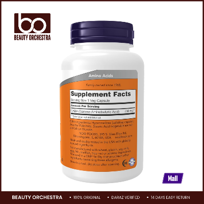Picture of NOW GABA 750 Mg 100 Veg Capsules