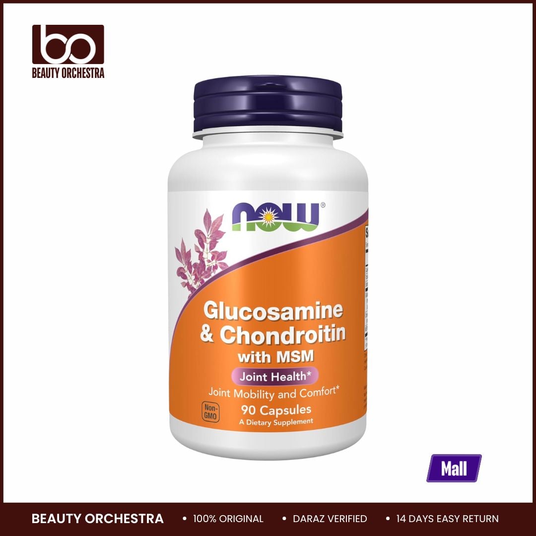 Picture of NOW Glucosamine & Chondroitin with MSM 90 Veg Capsules