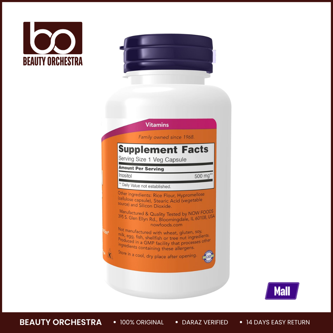 Picture of NOW Inositol 500 mg - 100 Veg Capsules
