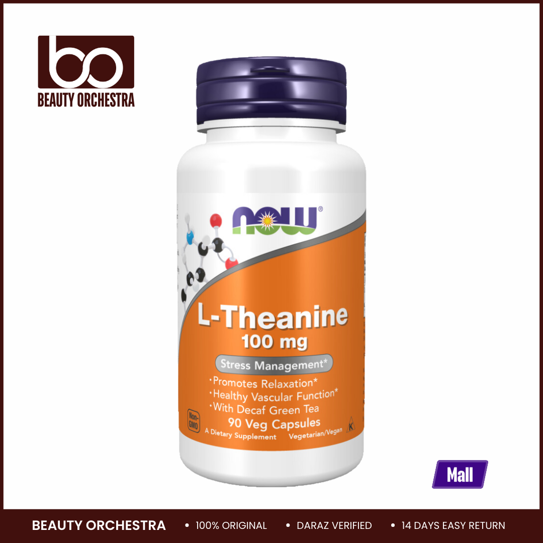 Picture of NOW L-Theanine 100 mg - 90 Veg Capsules