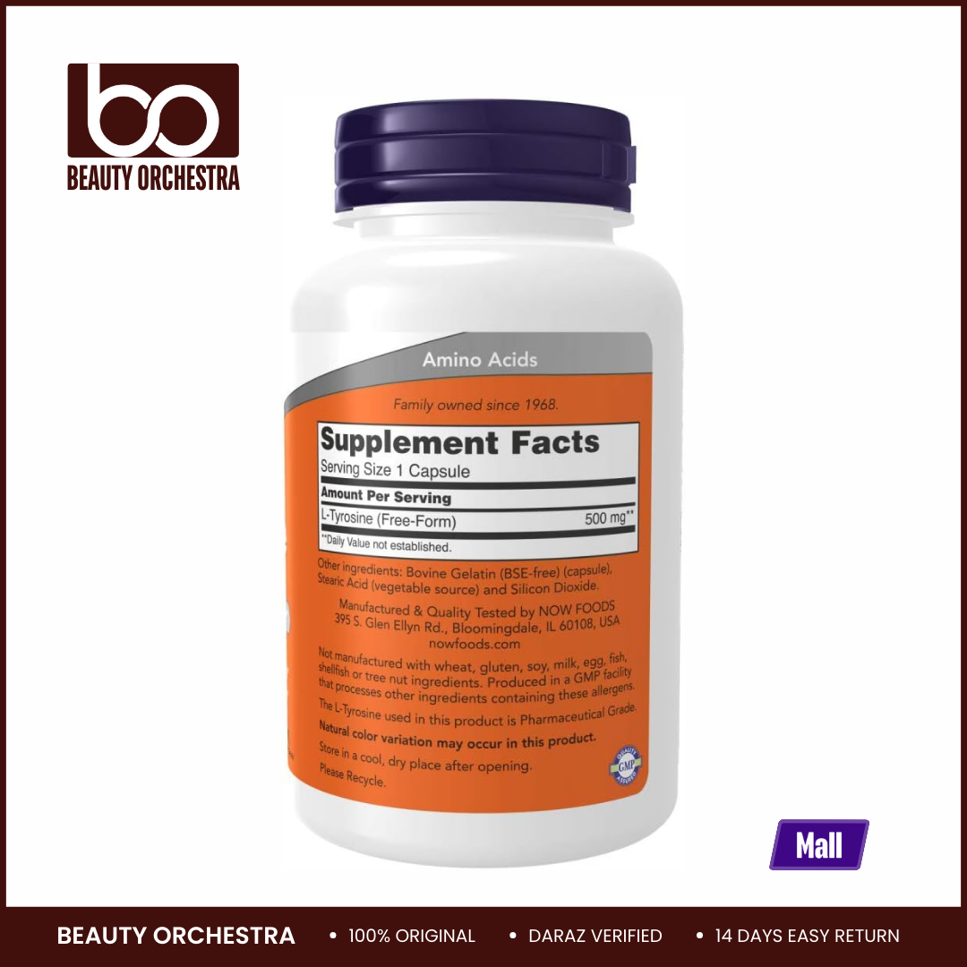 Picture of NOW L-Tyrosine 500mg - 120 Capsules
