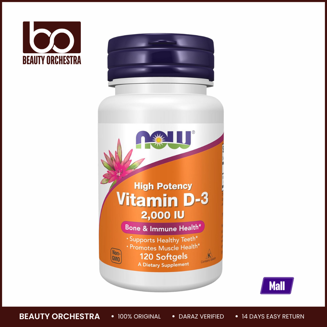Picture of NOW Vitamin D3 2000 IU - 120 Capsules