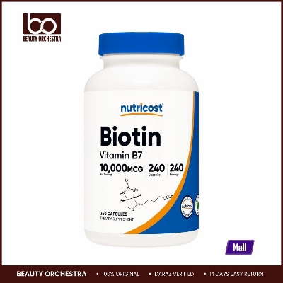 Picture of Nutricost Biotin (Vitamin B7) 10,000mcg Vitamin Supplement 240 Capsules - Vegetarian Gluten Free Quick Release Non-GMO