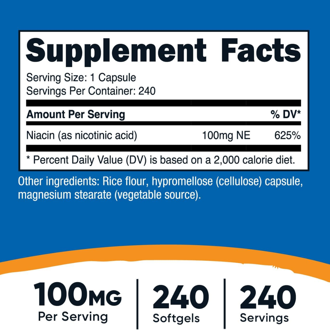 Picture of Nutricost Niacin Vitamin B3 (100mg) - 240 Capsules