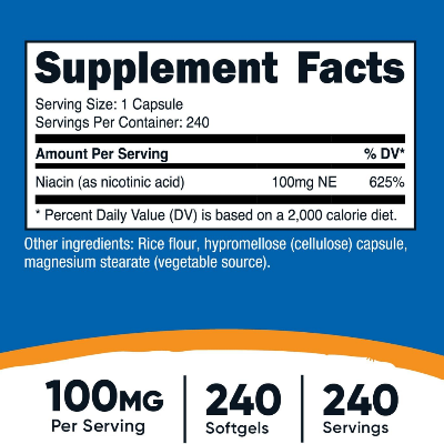 Picture of Nutricost Niacin Vitamin B3 (100mg) - 240 Capsules