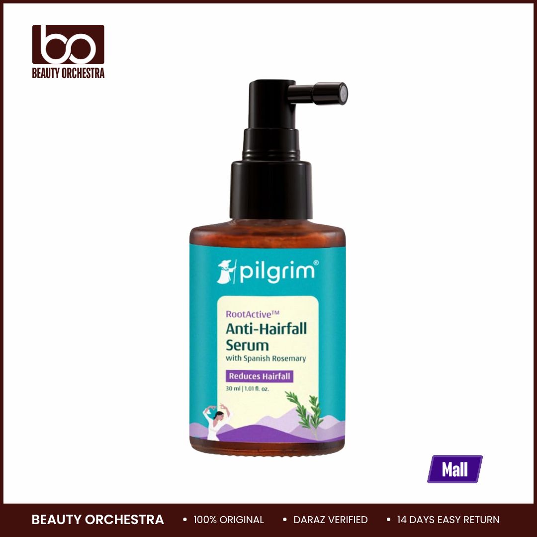Picture of Pilgrim RootActive Anti-Hairfall Serum with Spanish Rosemary Caffeine Biotin Capilia Longa Saw Palmetto (30ml)