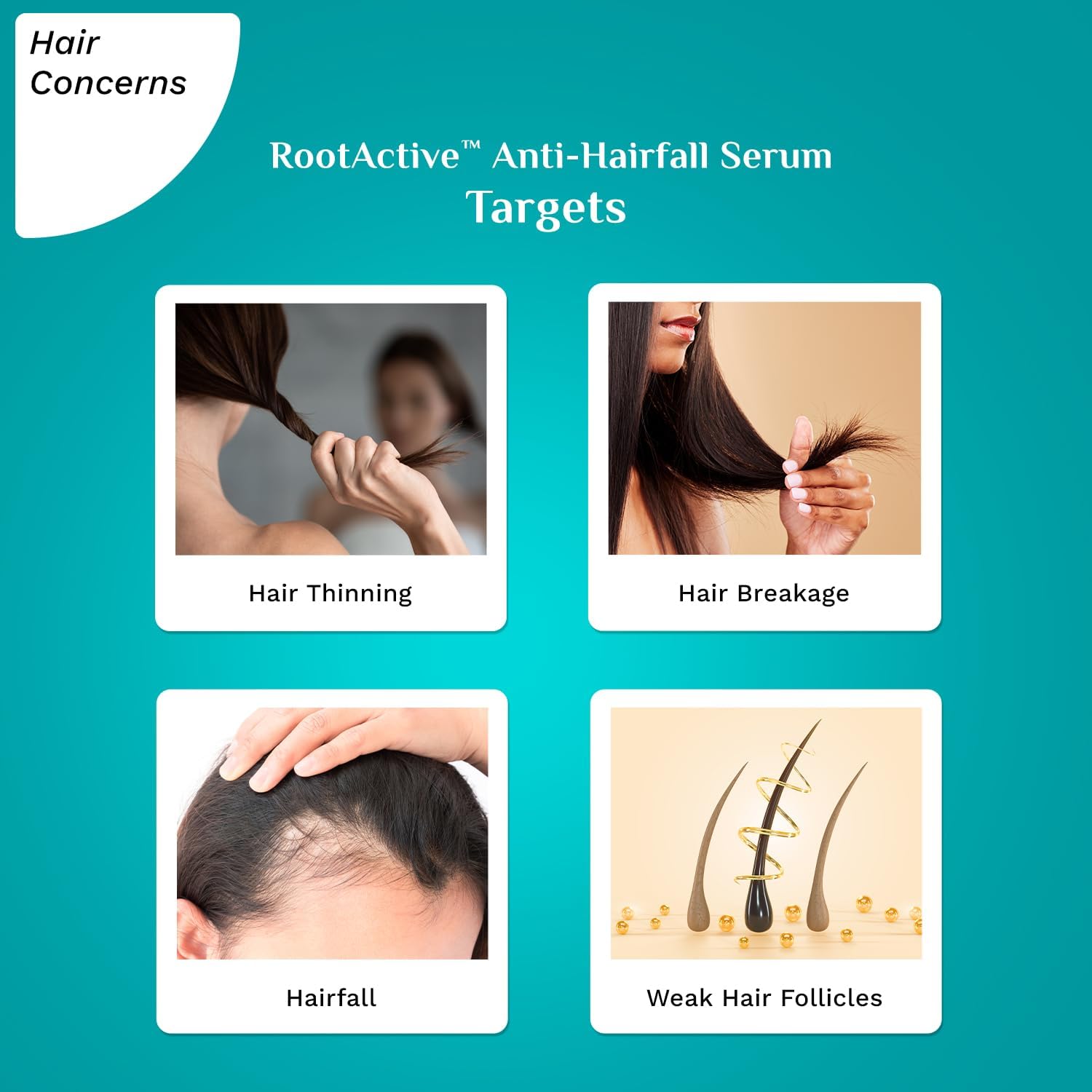 Picture of Pilgrim RootActive Anti-Hairfall Serum with Spanish Rosemary Caffeine Biotin Capilia Longa Saw Palmetto (30ml)