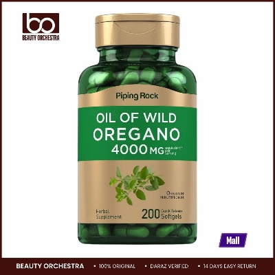 Picture of Piping Rock Oregano Oil Capsules 4000mg | 200 Pills | Herbal Extract Supplement | Wild Harvested | Non-GMO Gluten Free (oil of oregano)
