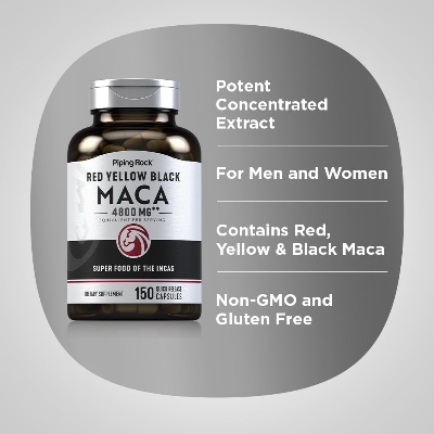 Picture of Piping Rock Red Yellow Black-Maca 4800mg – 150 Capsules