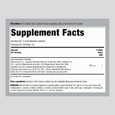 Picture of Piping Rock Resveratrol Berberine Grape Seed & Quercetin | 90 Capsules | Non-GMO Gluten Free Supplement