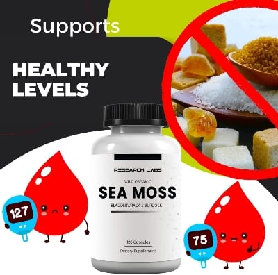 Picture of Research Labs Sea moss Bladderwrack & Burdock Root 120 Capsules
