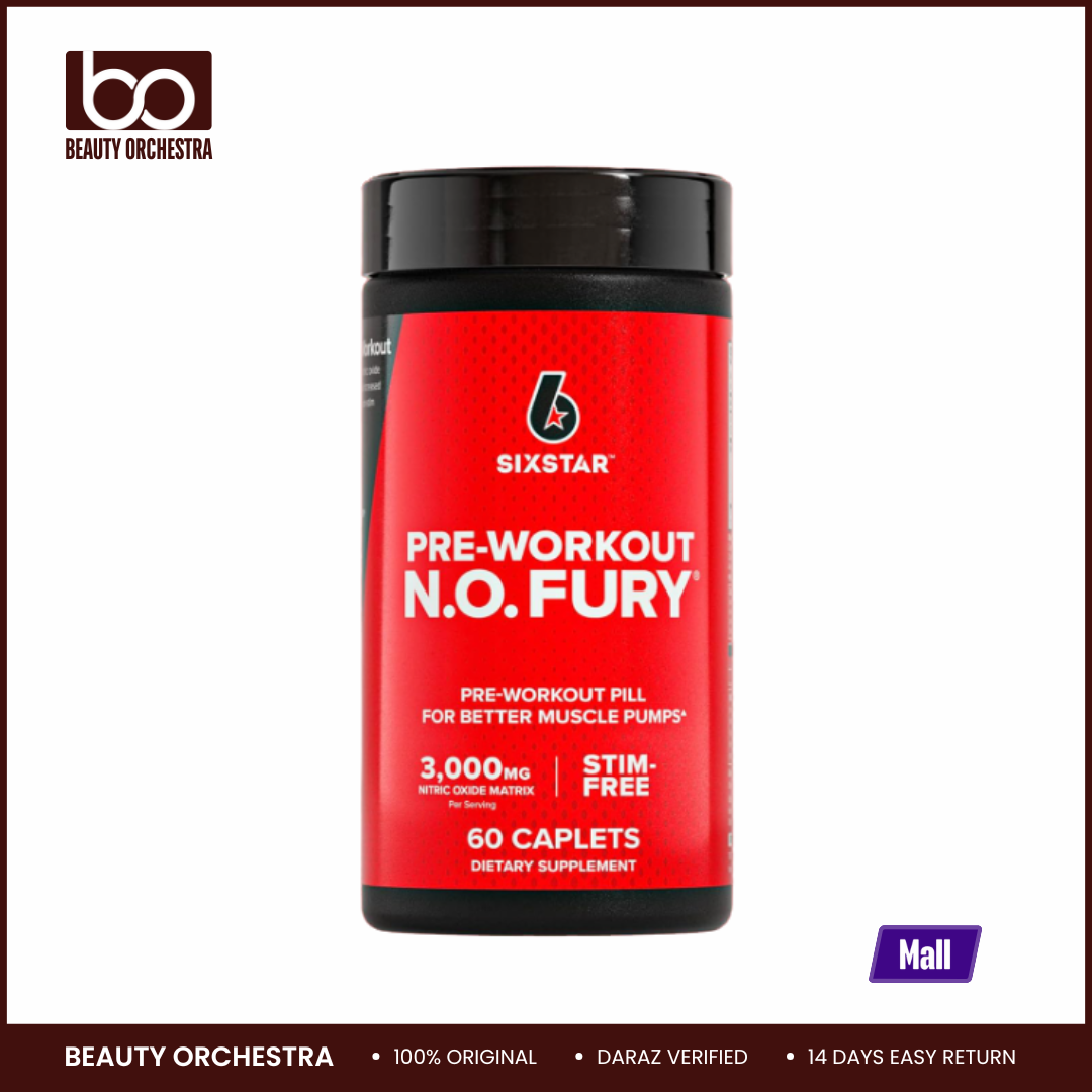 Picture of Six Star Nitric Oxide for Men & Women Muscle Builder 3000 mg 60 Caplets (Pre Workout, N.O. FURY)