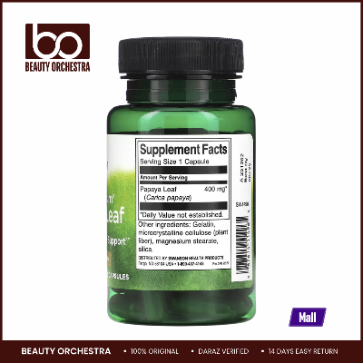 Picture of Swanson Full Spectrum Papaya Leaf 400 mg - 60 Capsules