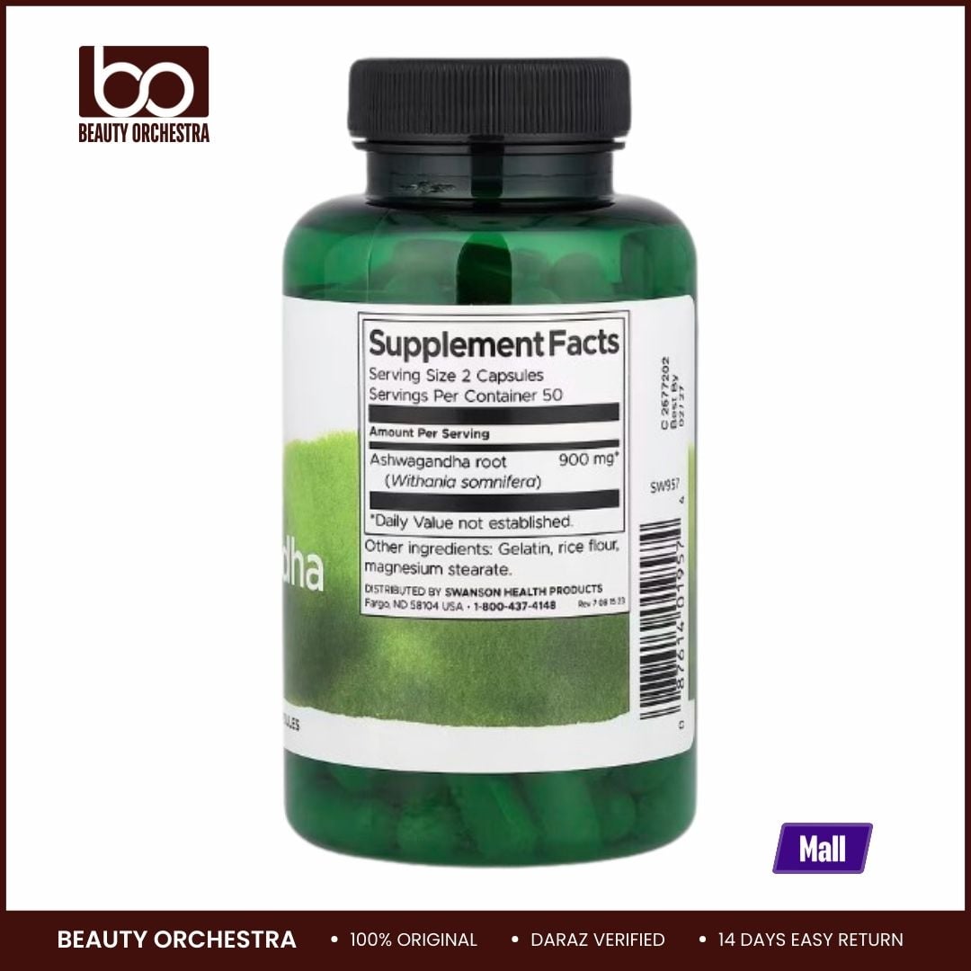 Picture of Swanson, Full Spectrum® Ashwagandha, 900 mg, 100 Capsules (450 mg per Capsule)