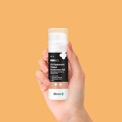 Picture of The Derma Co 1% Hyaluronic Tinted Sunscreen Gel - 50g