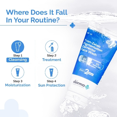 Picture of The Derma Co Tran-Zelaic Pigmentation Corrector Face Wash With 1% Tranexamic acid and 1% Azelaic acid -80ml