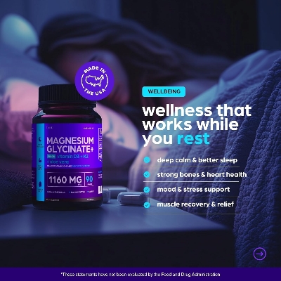 Picture of Thinbi Magnesium Glycinate 1160mg + Aloe Vera, D3 & K2 Complex 90 Capsules – High Absorption, Non-Laxative – Supports Healthy Stress Response, Muscle Function & Healthy Metabolism Chelated Formula