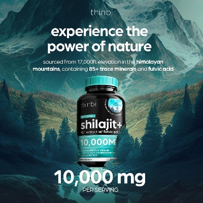 Picture of Thinbi Pure Himalayan Shilajit 10000mg Maximum Potency Organic Capsules 90 Capsules