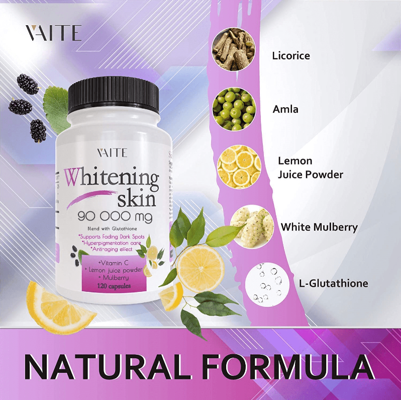 Picture of VAITE Skin Whitening Glutathione 90000mg Blend – 120 Capsules
